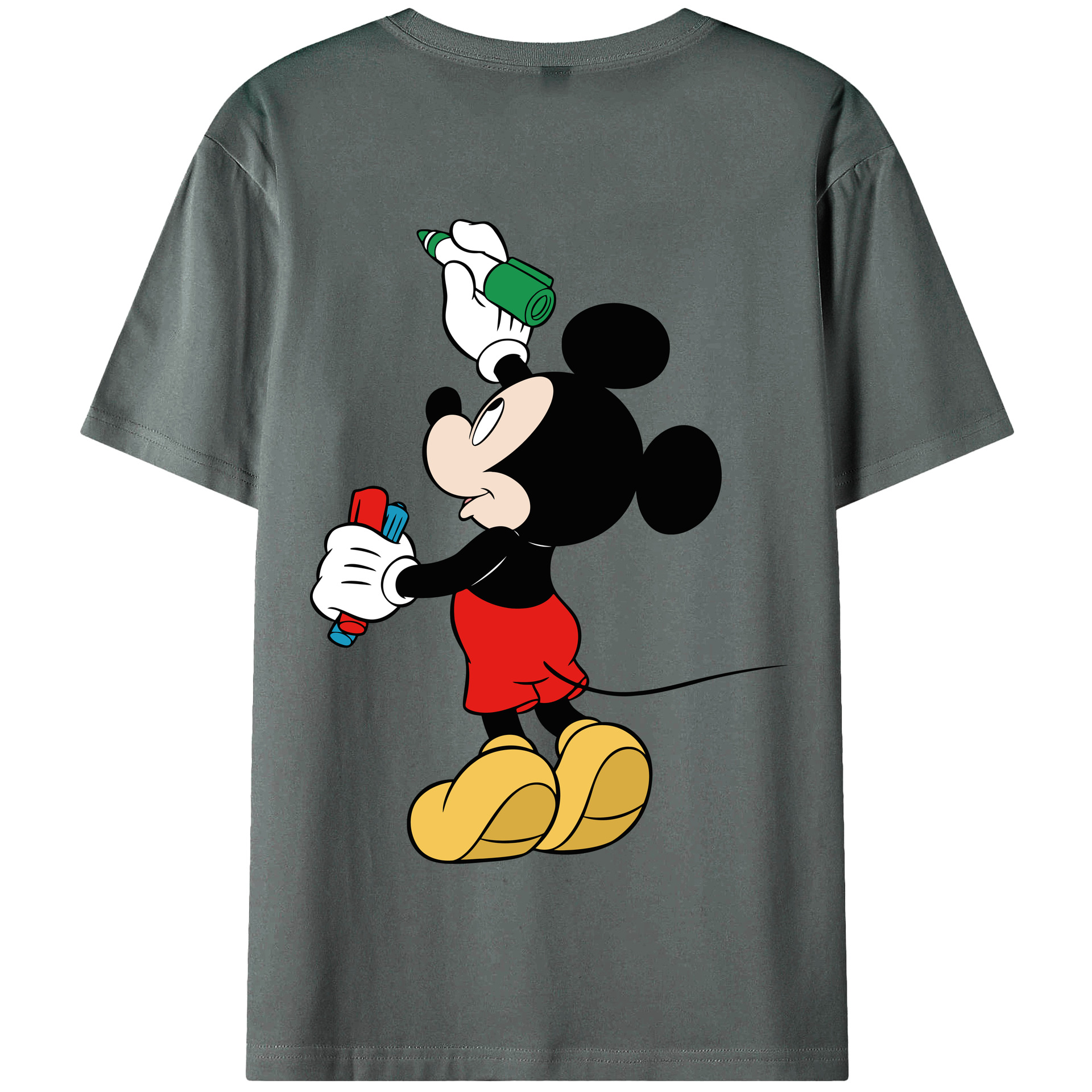 （画像用） ミッキーマウス Mickey Mouse 綿100％半袖Tシャツ（背面プリント）